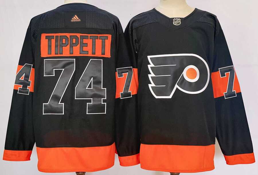Men%27s Philadelphia Flyers #74 Owen Tippett Black Alternate Jersey